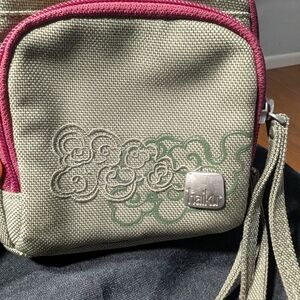 Haiku Olive and Burgundy Floral Crossbody Bag